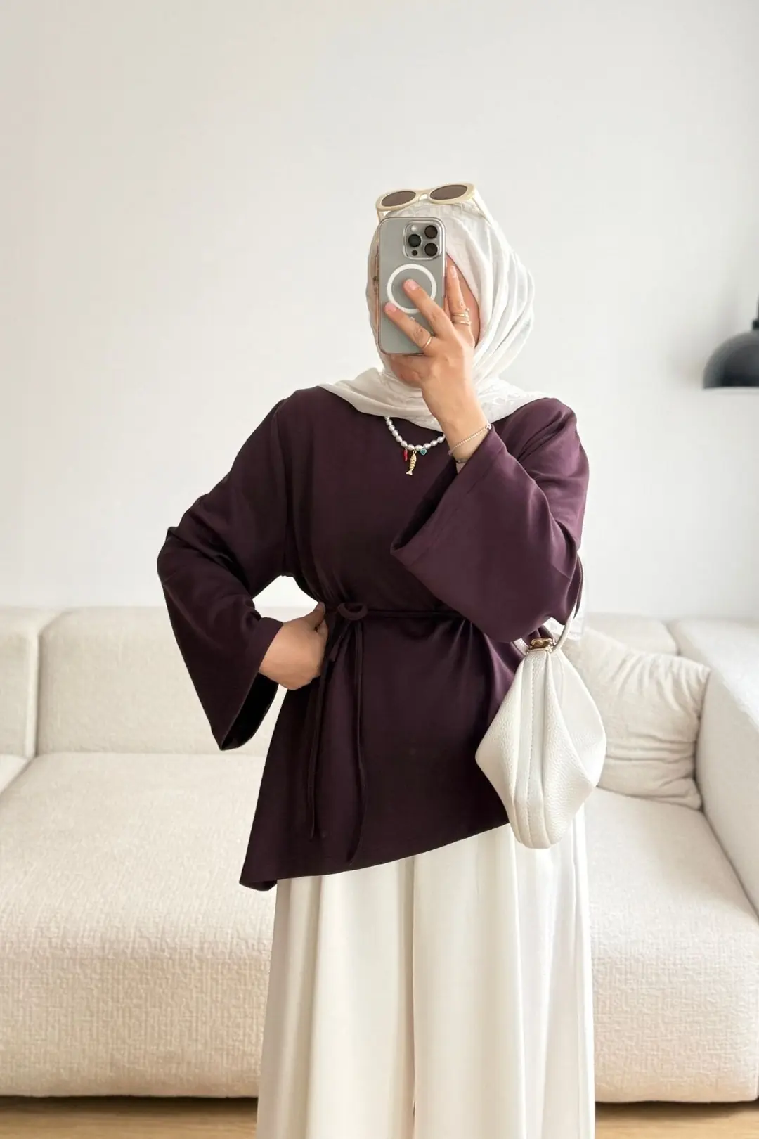 2029 ÇAPRAZ KUŞAKLI SWEAT - Mürdüm