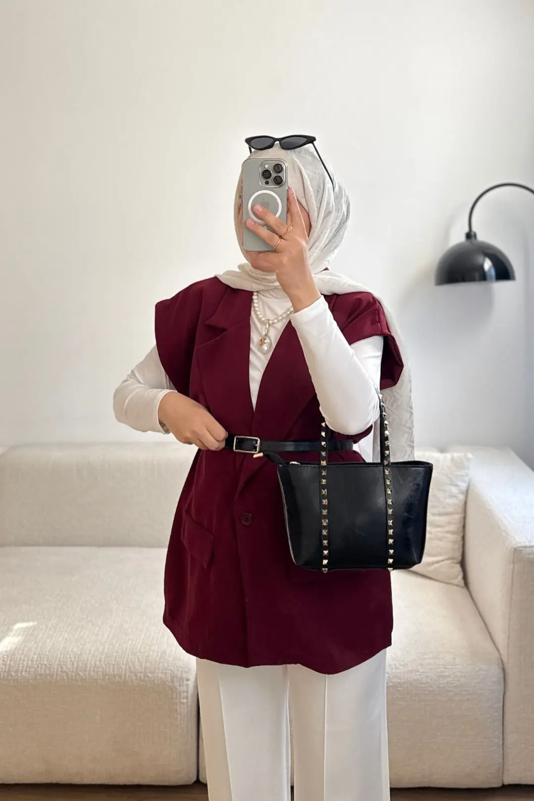 GLOD KEMERLİ YELEK - BORDO