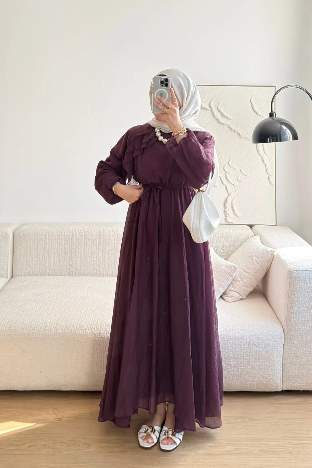 MATMAZEL ŞİFON ELBİSE - Mürdüm