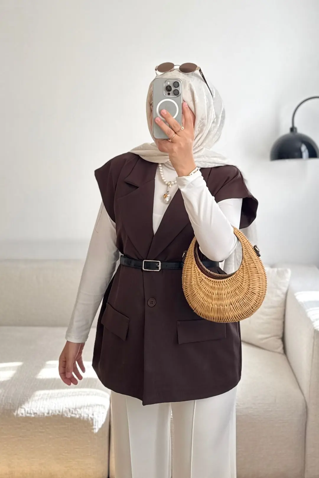 GLOD KEMERLİ YELEK - KAHVE