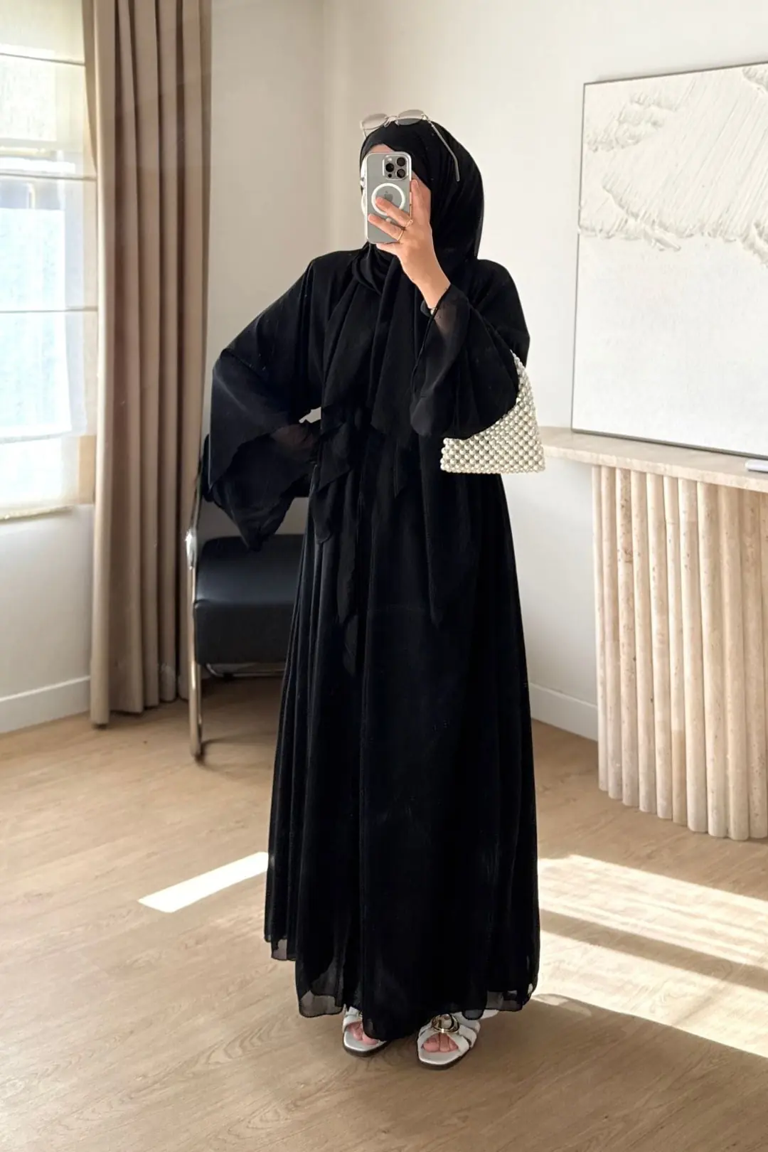 ŞİFON ABAYA - SİYAH