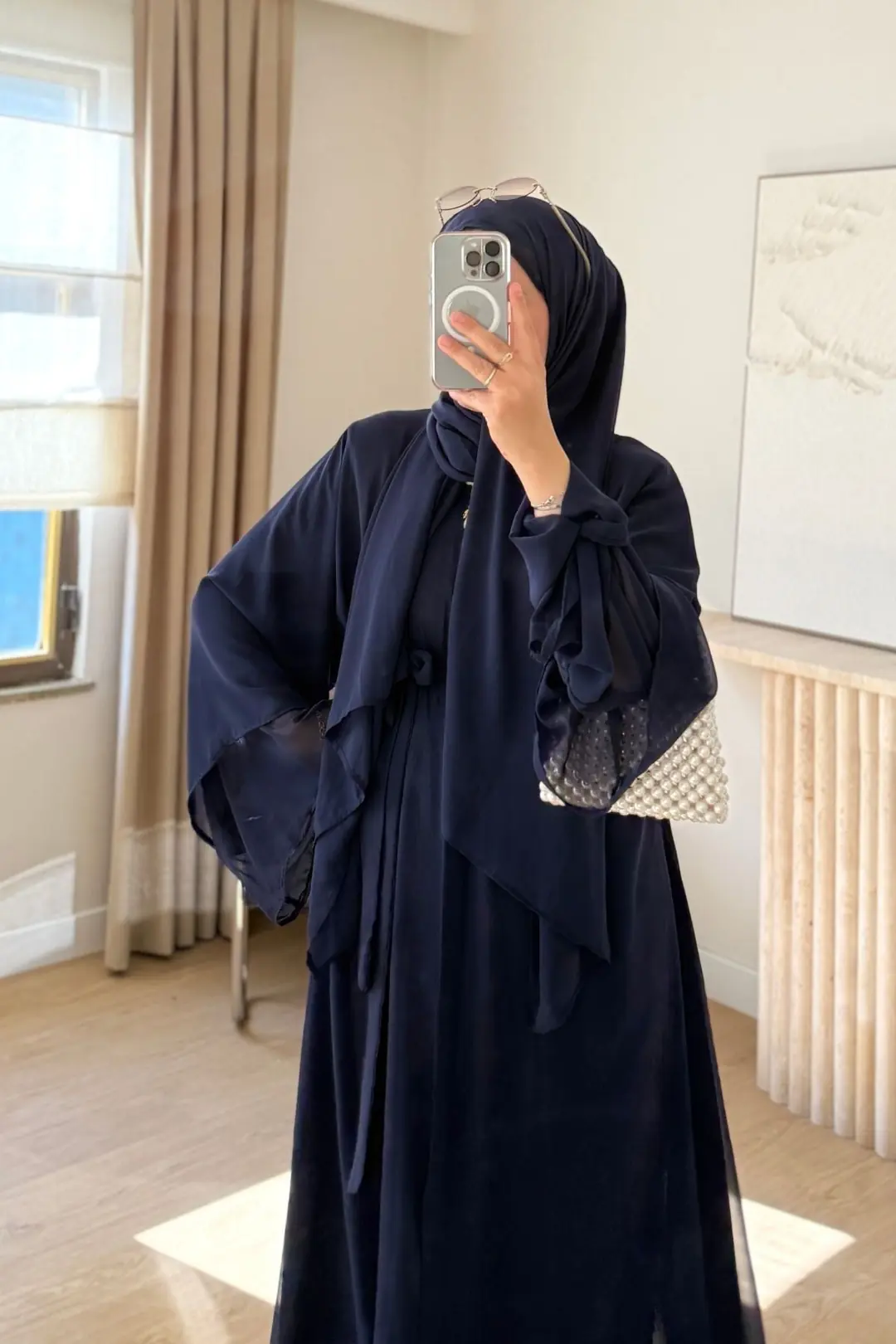 ŞİFON ABAYA - LACİVERT
