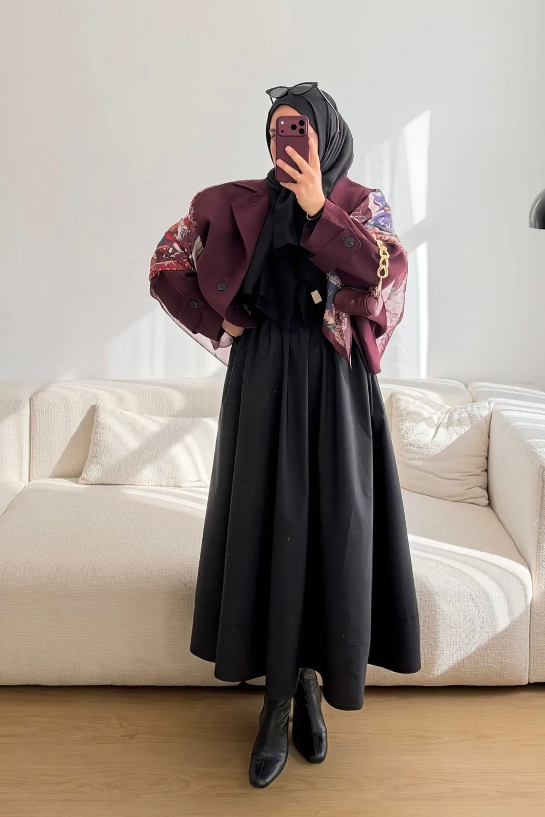 KOL APOLET KISA TRENÇKOT 0402 - BORDO