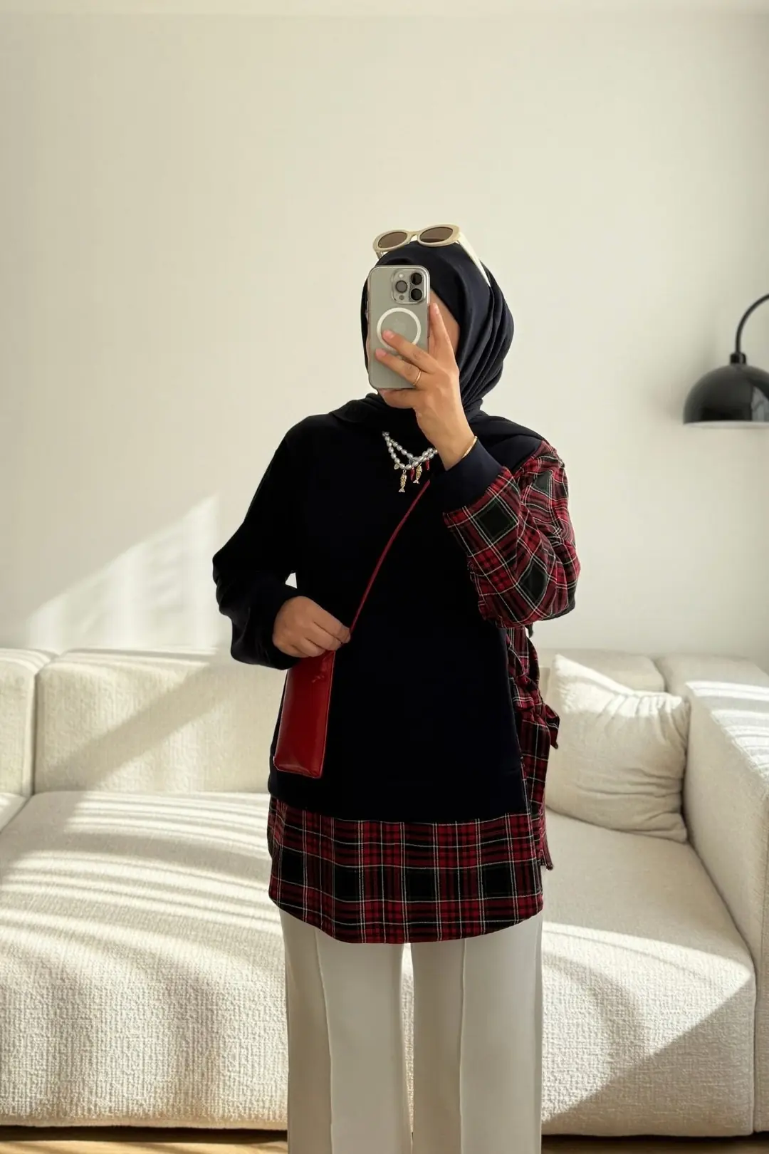 6196 EKOSE DETAYLI BAĞLAMALI SWEATSHIRT - LACİVERT