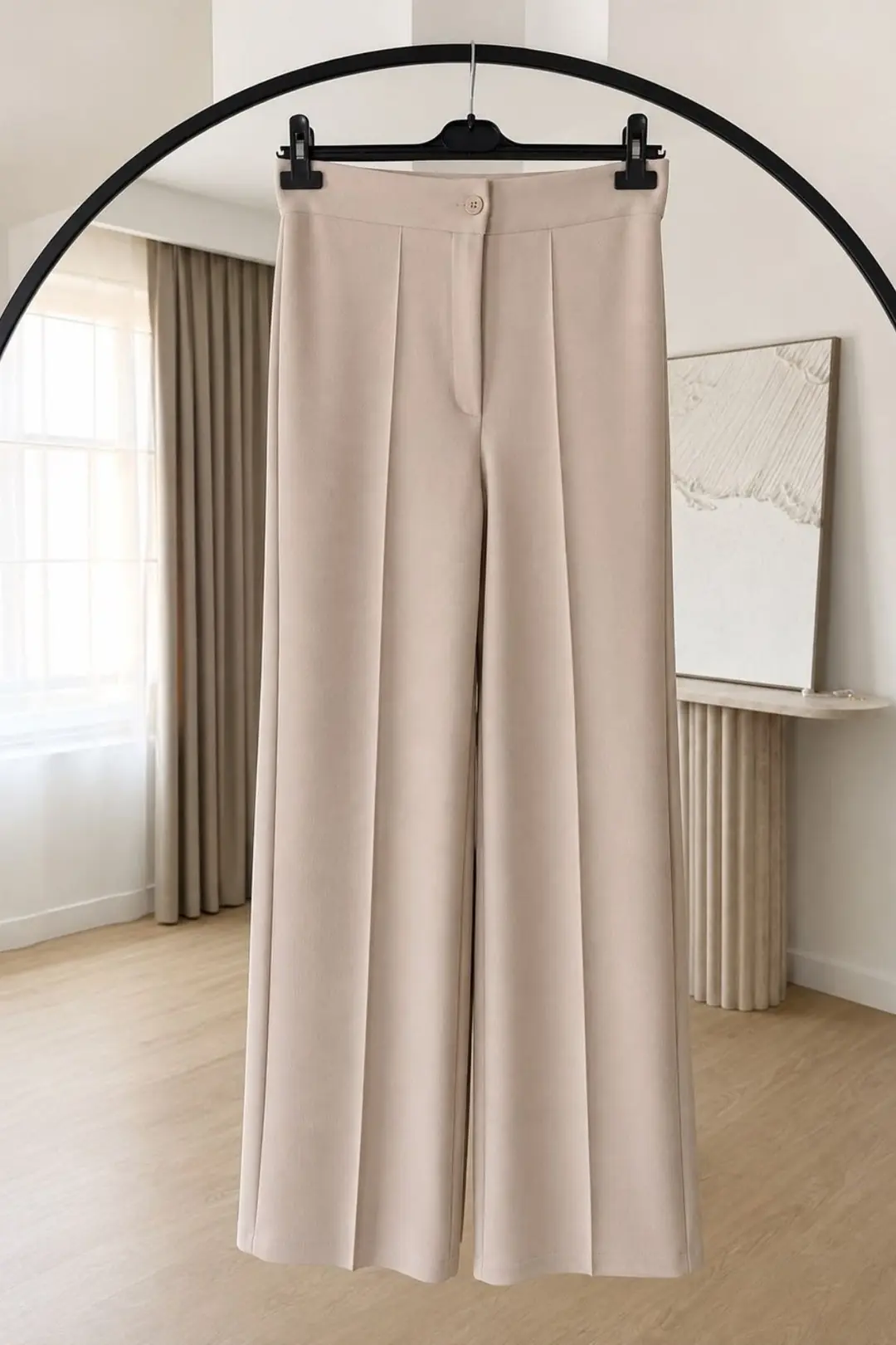 LİKRALI PANTOLON - KREM