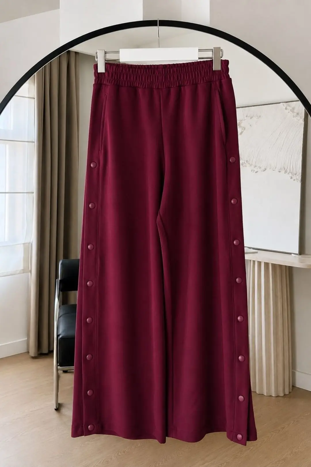 YANI ÇIT DETAYLI OYSH PANTOLON - BORDO