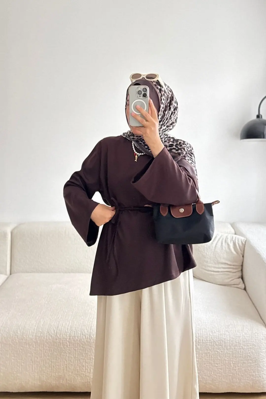 2029 ÇAPRAZ KUŞAKLI SWEAT - KAHVE
