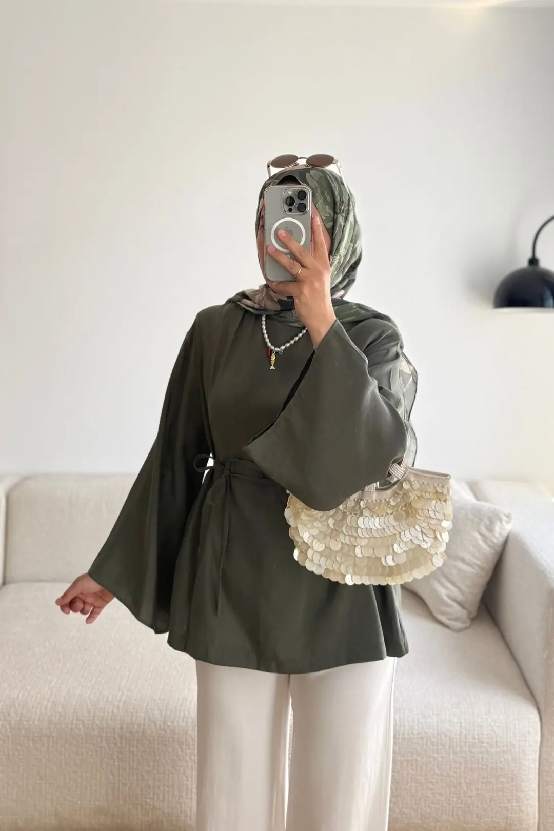 4763 YIRTMAÇLI MODAL BLUZ - HAKİ