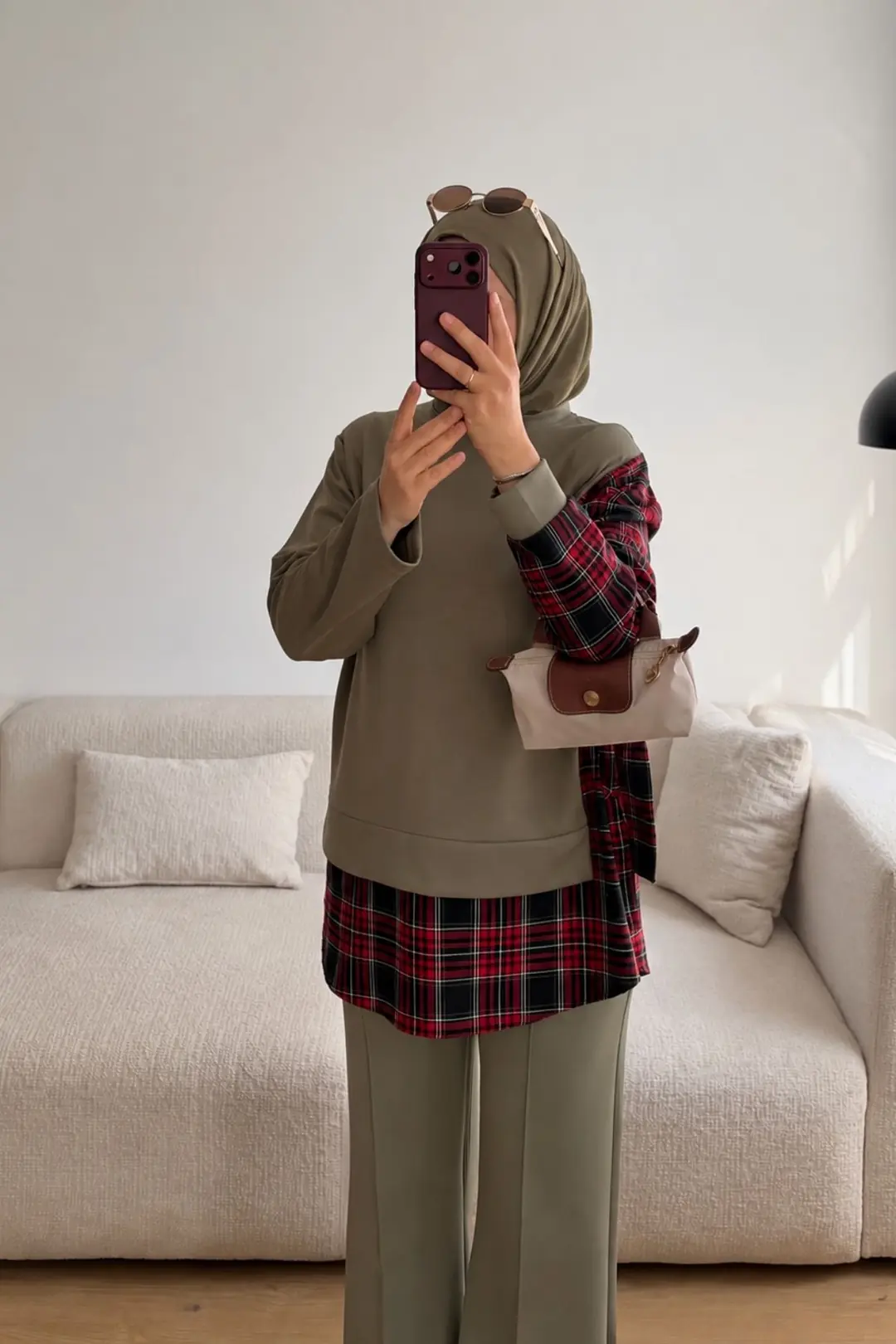 6196 EKOSE DETAYLI BAĞLAMALI SWEATSHIRT - HAKİ