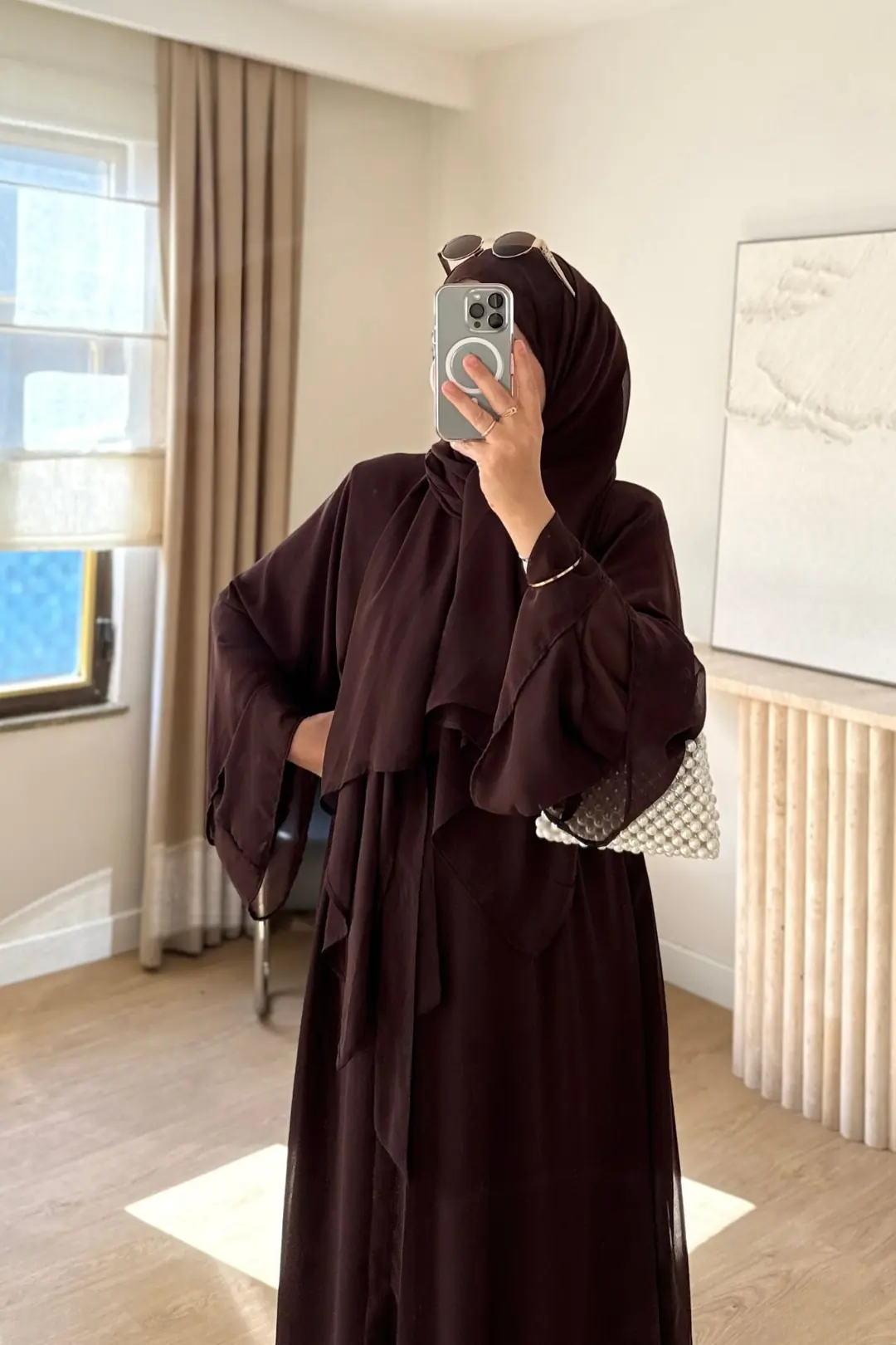 ŞİFON ABAYA - KAHVE