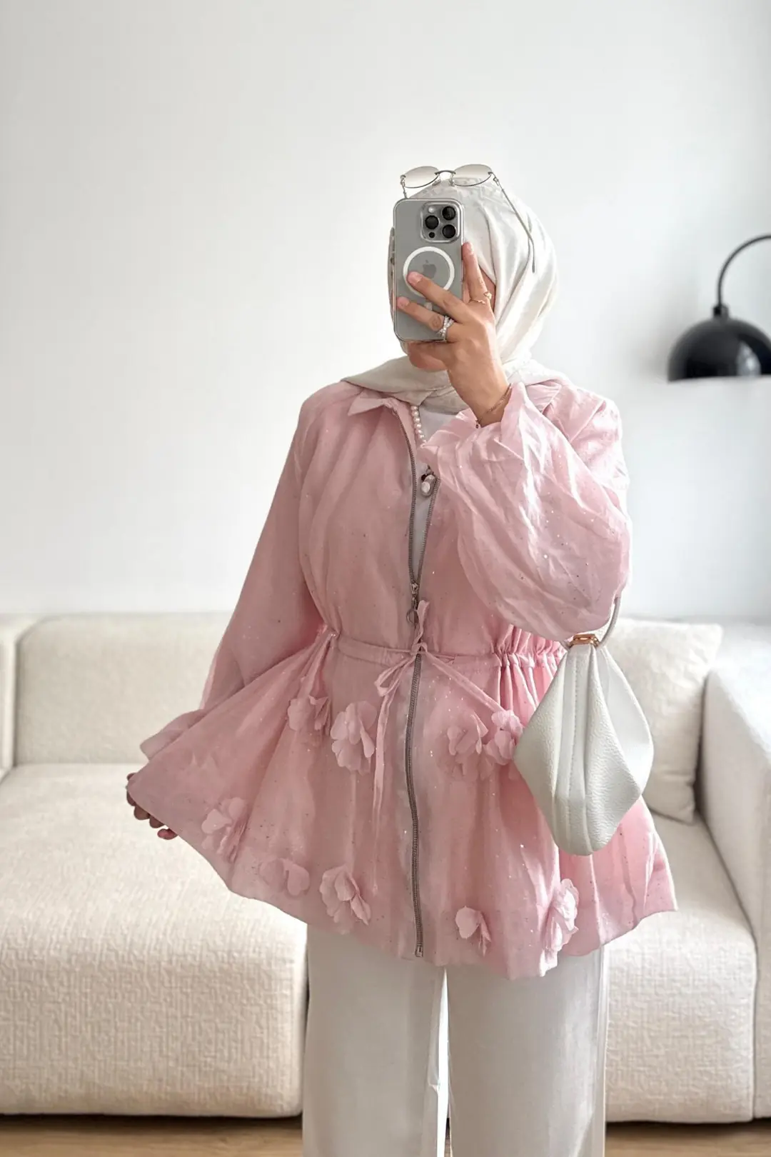 PAPATYA PULLU CEKET - PEMBE