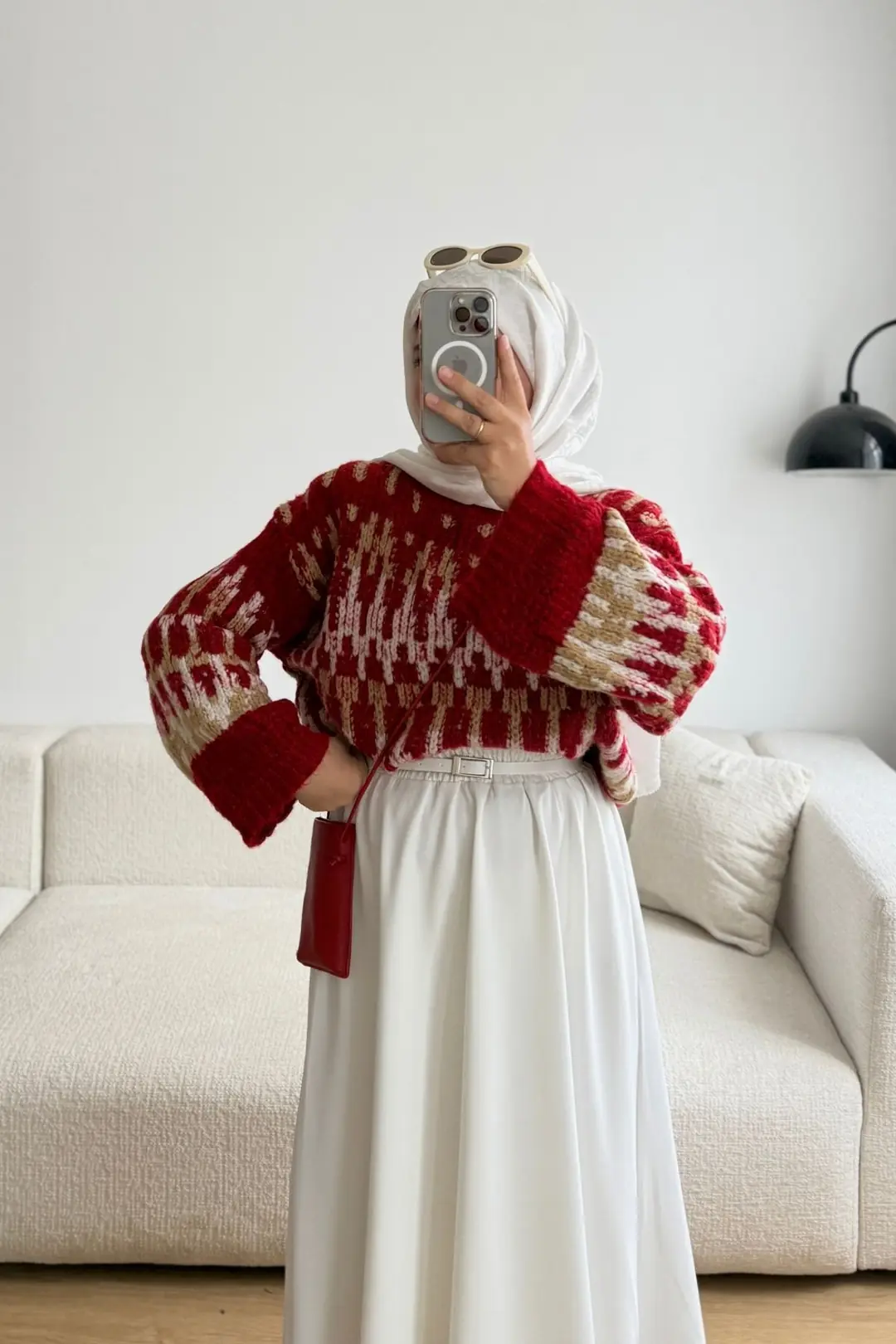 ÖRGÜLÜ KAZAK 688 - KIRMIZI