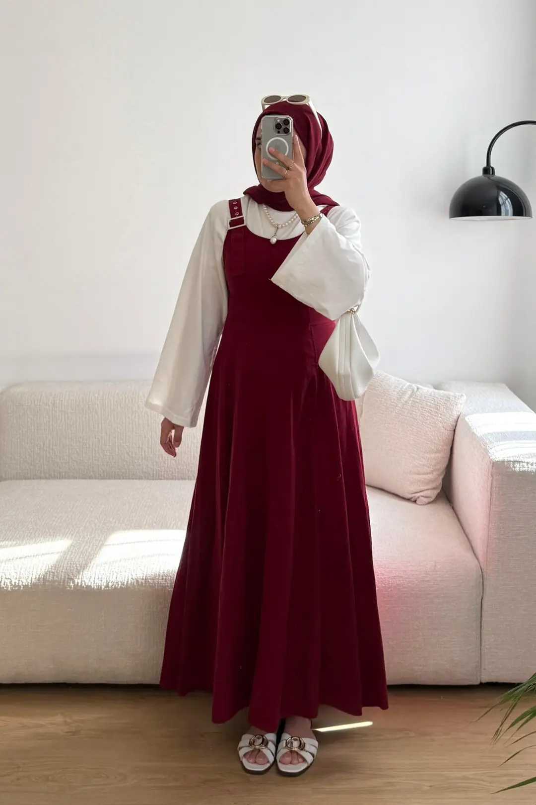 KUŞ GÖZÜ ASKILI JİLE - BORDO