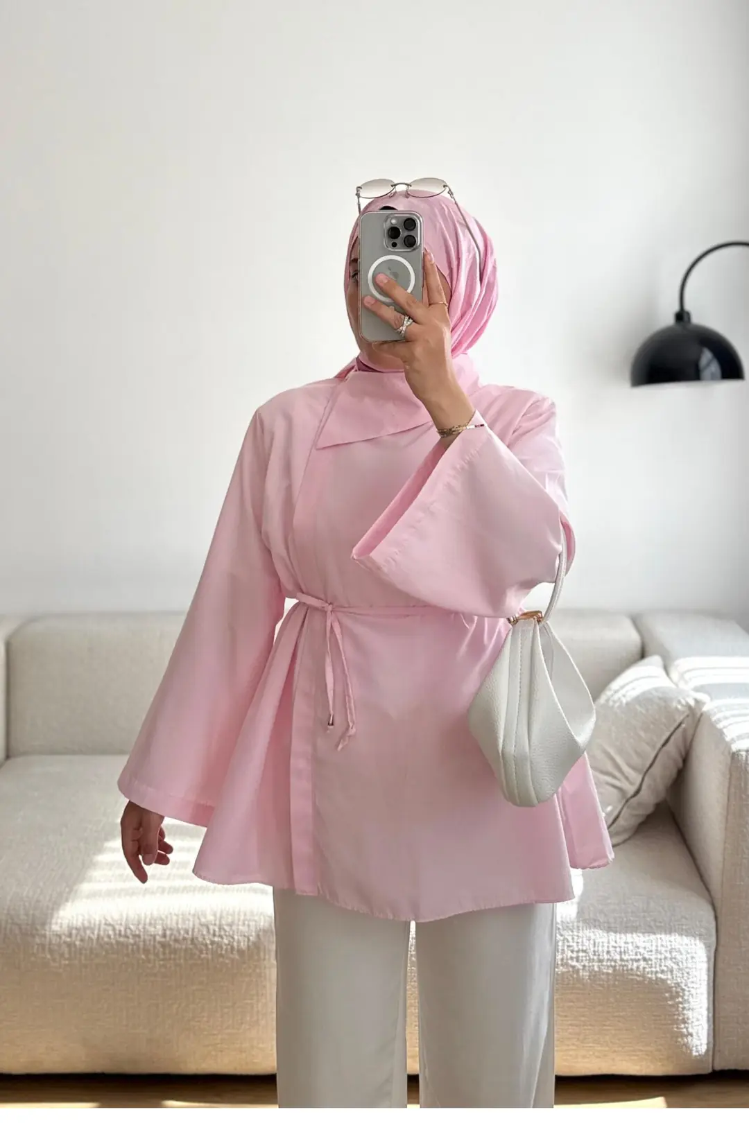 LARİN YANDAN GOLD DÜĞMELİ GÖMLEK - PEMBE