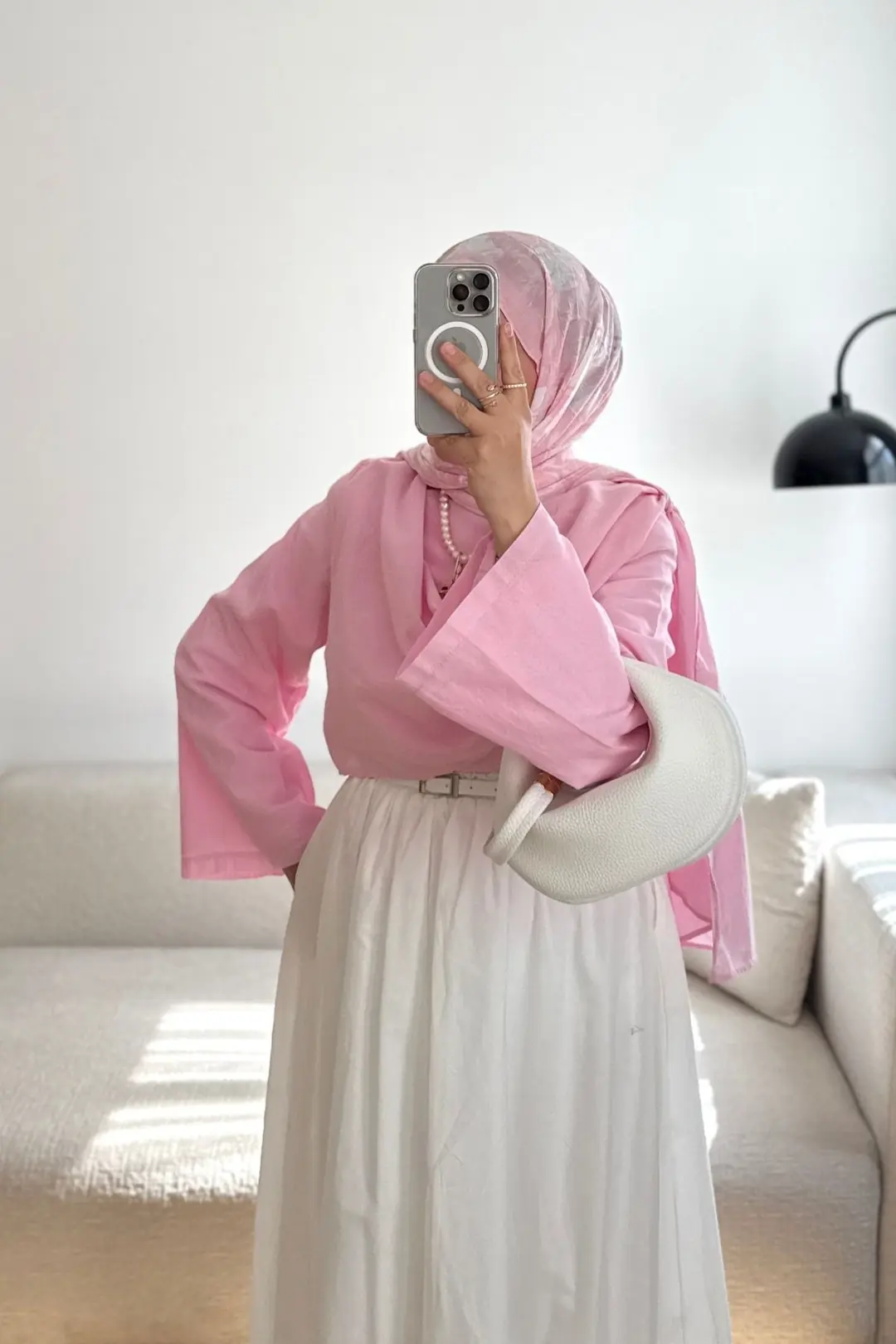 SALLY KETEN BLUZ - TOZ PEMBE
