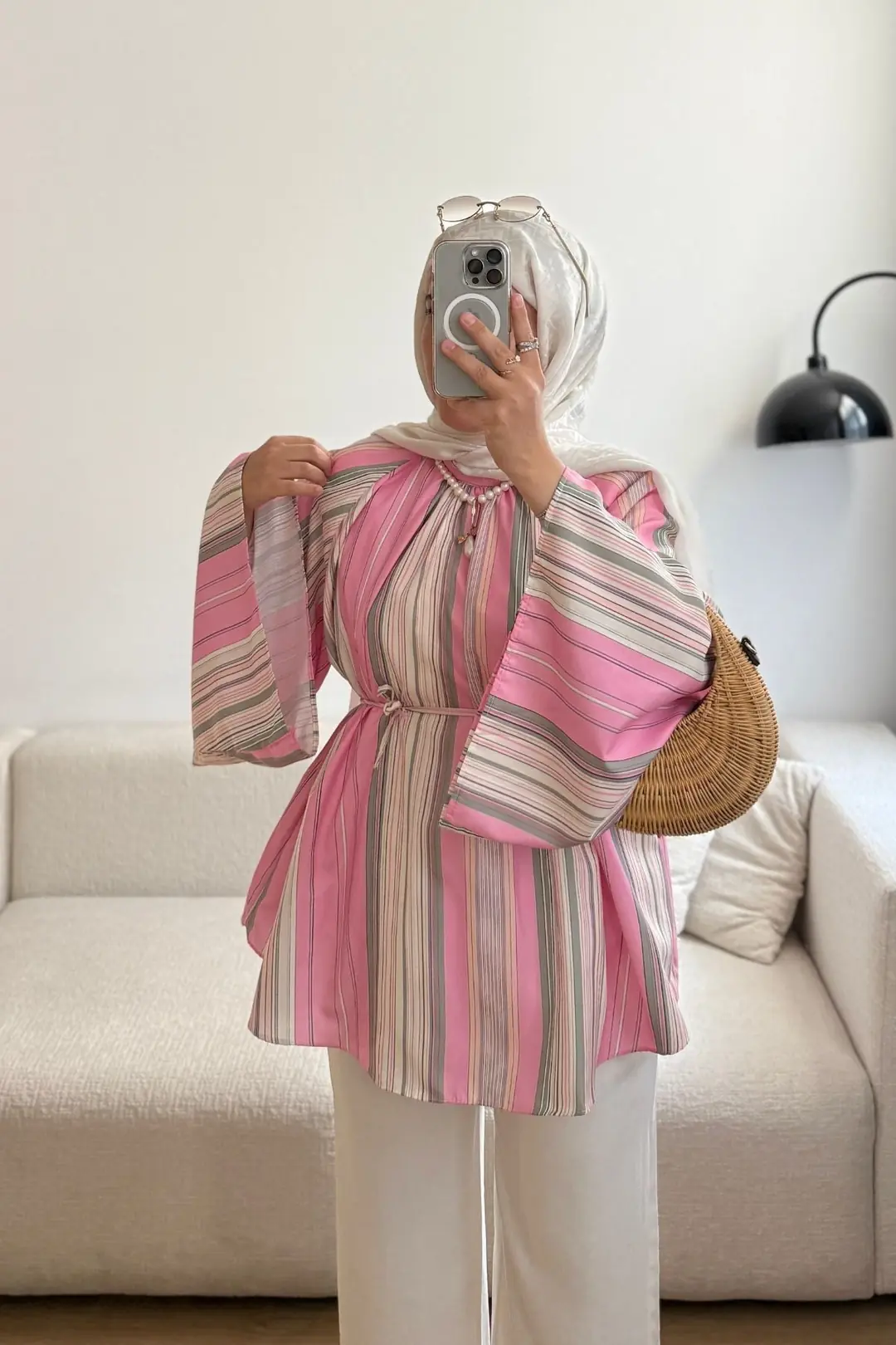 BABY ÇİZGİLİ TUNİK - PEMBE
